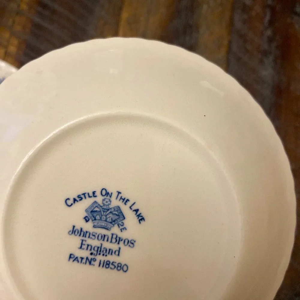 VINTAGE Johnson Bros Plate blue white